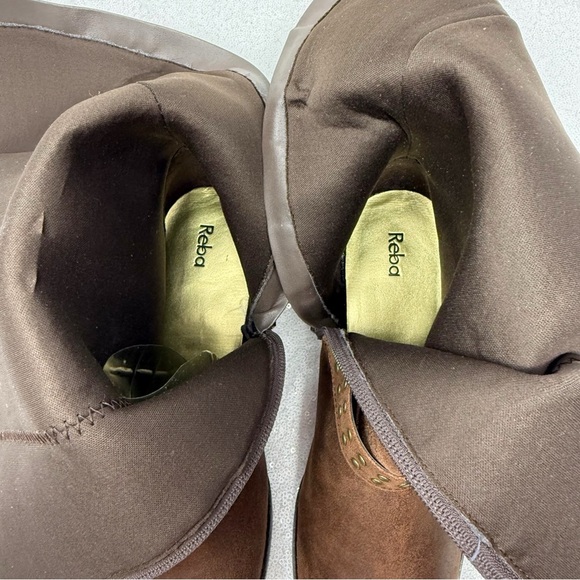 Reba Women’s Brown Studded Knee High Riding Boots Size 9 - Picture 7 of 16